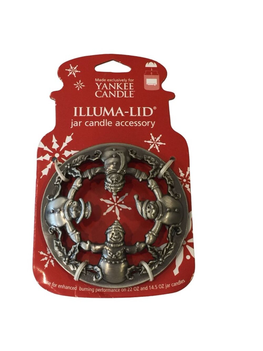 Yankee Candle Snowman ILLUMA-LID Candle Topper Gunmetal Gray 2007